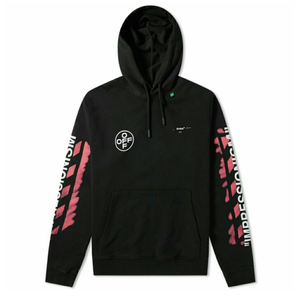 Off-White Stencil Diagonal Hoodie Black/Red💯🔥